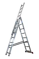 Vielzweckleiter Alu KRAUSE® CORDA® 3x8 Sprossen 2,25-4,50m, Treppenf., Gew. 12,0kg, Z033383