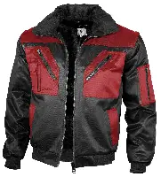 Jachetă pilot QUALITEX, neagră/roşie, cu dungi, 265 g/m², mărime XXL, Z23619XXL