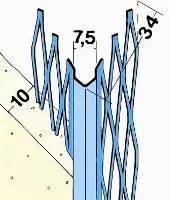 Profil de colţ 10077 pentru tencuială, 2,60 ml/bară, 1 legătură = 65,00ml, 25 bare/legătură, 81 legături/palet, Z4100726