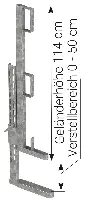 Balustradă de protecţie, cu înălţimea de 1,14m, zincată, Z4811620V