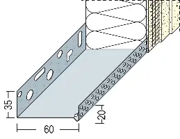 Profil soclu-jgheab WDVS, din aluminiu, 60mm, 90606 (9146), 2,50 ml/bară, 10 bare/legătură, Z490606
