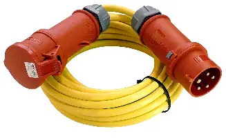 Cablu pentru construcţii 5 x 2,5mm 25ml AT N07V3V3-F cu fişă şi conector, 16A, Z5252516