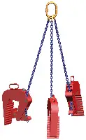 Betonrohrgehänge PEWAG 3-Strang 1,5m, Kette d=7mm, 2500kg, gekuppelt, nicht kürzbar, ZBRG2814