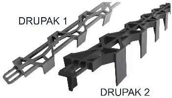 Distanţier DRUPAK 1, 25mm, fără PVC, 2 ml/bucată, îngropat, 100 ml/legătură, 54 legături/palet, ZDPF25200