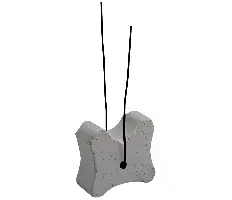 Piesă din beton fibros, în formă de os, cu sârmă, 20/25/30mm, lăţimea de tăiere 22mm, 500 bucăţi/sac, 50 saci/palet, ZFBEKD20