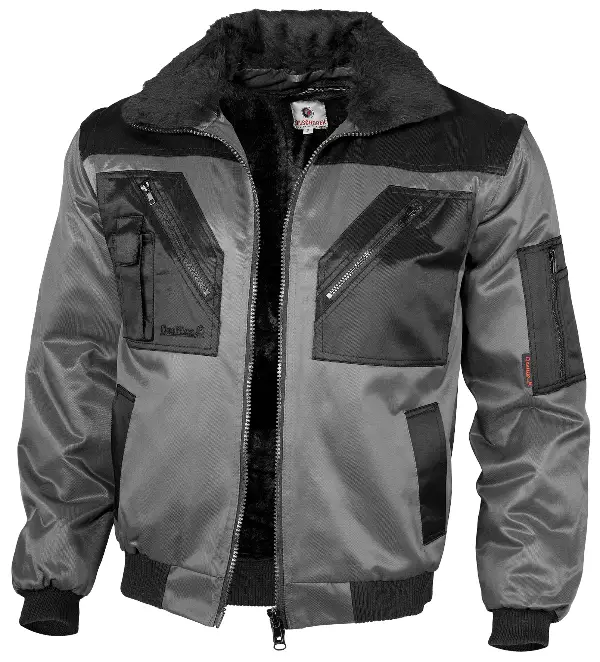 Jachetă pilot QUALITEX, gri/neagră, cu dungi, 265 g/m², mărime M, Z23621M