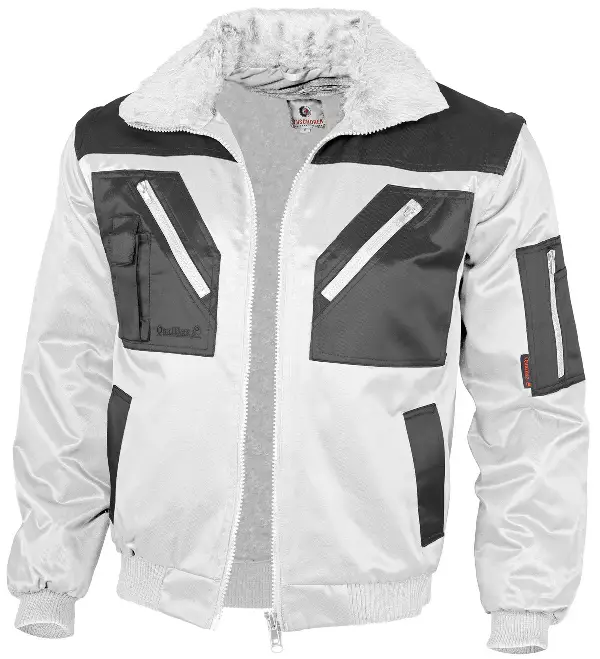 Jachetă pilot QUALITEX, albă / gri, 265 g/m², mărime L, Z23669L