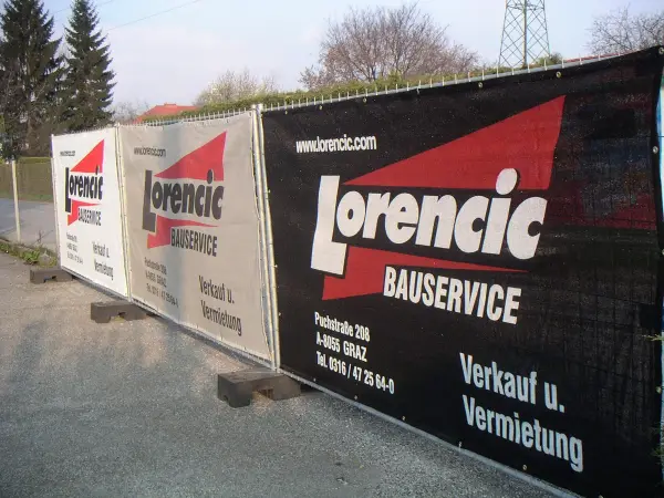 Gard de protecţie vizuală pentru construcţii, 340 x 175cm, imprimare digitală, 51-100 bucăţi, 330g/m², Z34017550