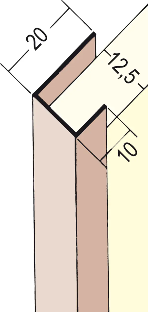 Profil de încadrare din PVC 3741, 12,5mm, 3,0 ml/bară, 50 bare/legătură, 36 legături/palet, Z43741300