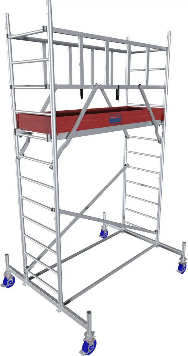 Alu-Rollgerüst KRAUSE® MONTO® PROTEC® Breitaufbau 2,00x0,60m, AH= 4,30m, Z940117
