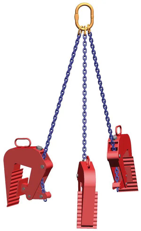 Betonrohrgehänge PEWAG 3-Strang 2,0m, Kette d=7mm, 2500kg, gekuppelt, kürzbar, ZBRG26057