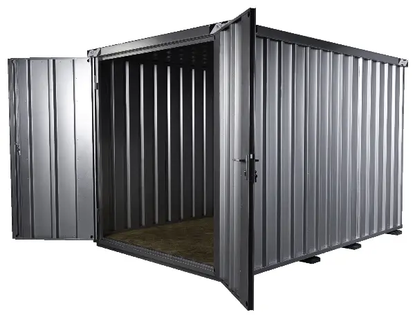 Schnellbaucontainer SC3000+ 2x2m (stirnseitig zweiflügelige Türe) auf der 2m Seite, ZSC30002X2SZ1